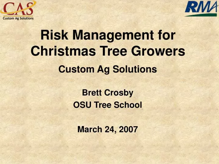 risk management for christmas tree growers