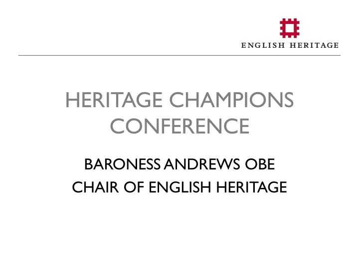 heritage champions conference