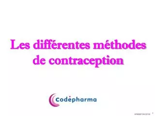 les diff rentes m thodes de contraception