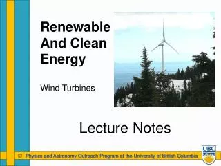 Renewable And Clean Energy Wind Turbines