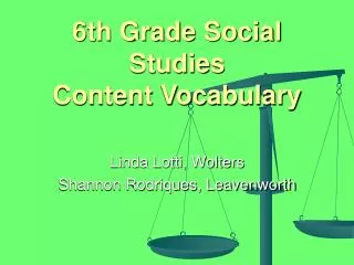 6th Grade Social Studies Content Vocabulary