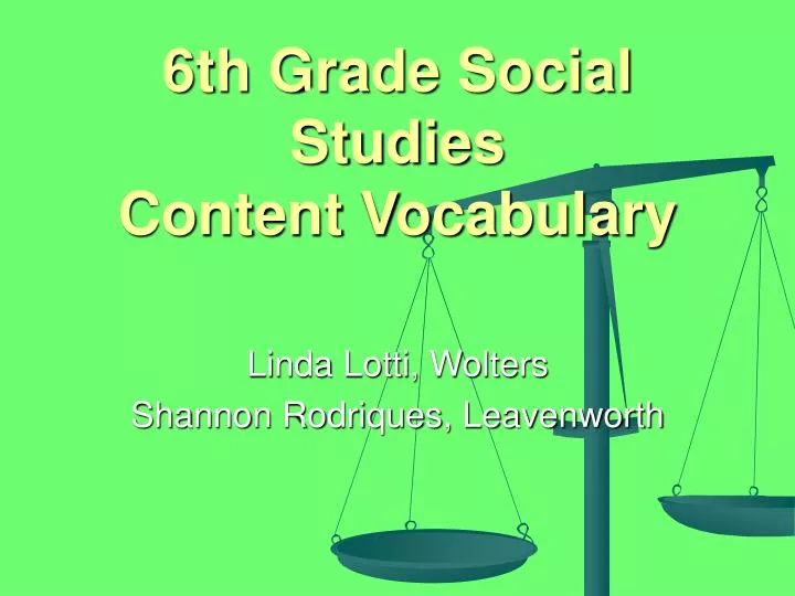 6th grade social studies content vocabulary