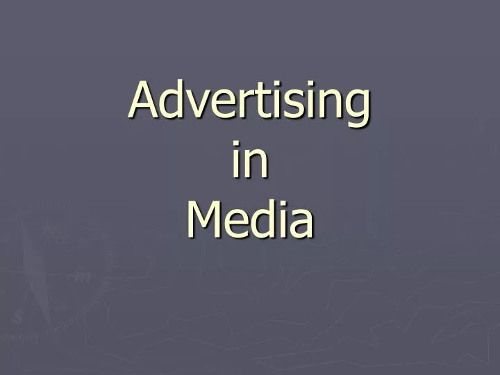 advertising in media