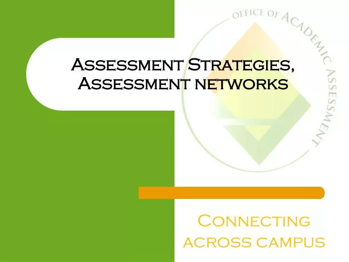 assessment strategies assessment networks