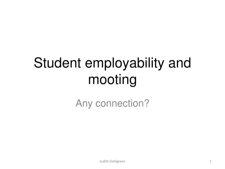 student employability and mooting