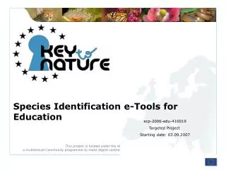 Species Identification e-Tools for Education