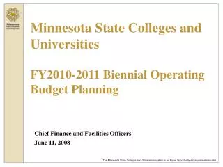 Chief Finance and Facilities Officers June 11, 2008