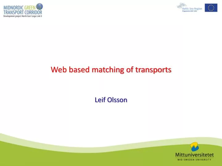 web based matching of transports