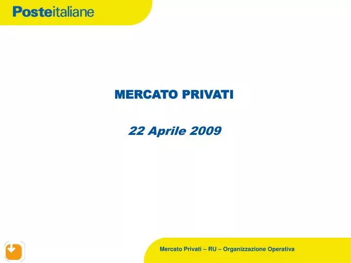 mercato privati 22 aprile 2009