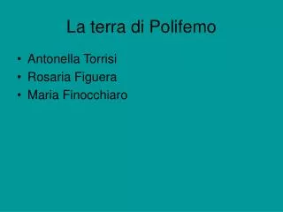 la terra di polifemo