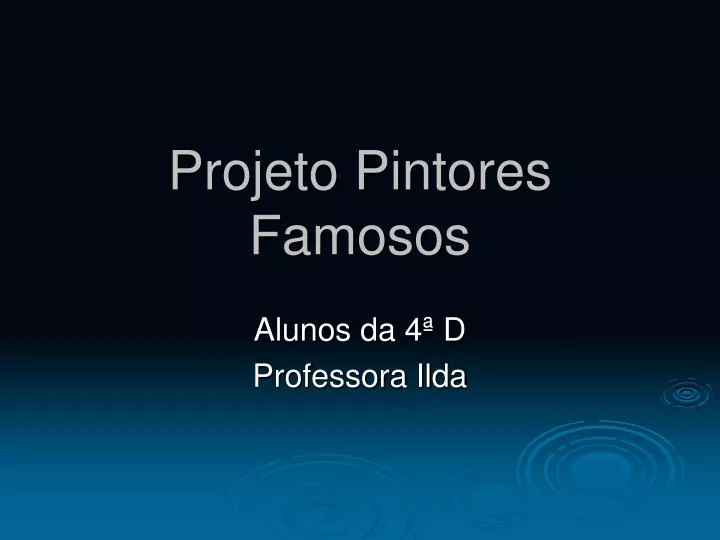 projeto pintores famosos