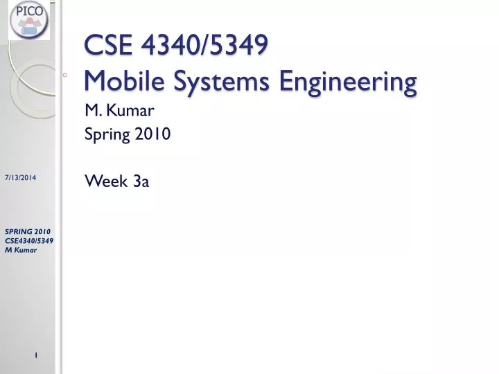 cse 4340 5349 mobile systems engineering