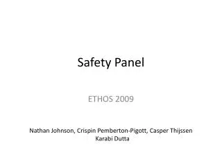 Safety Panel