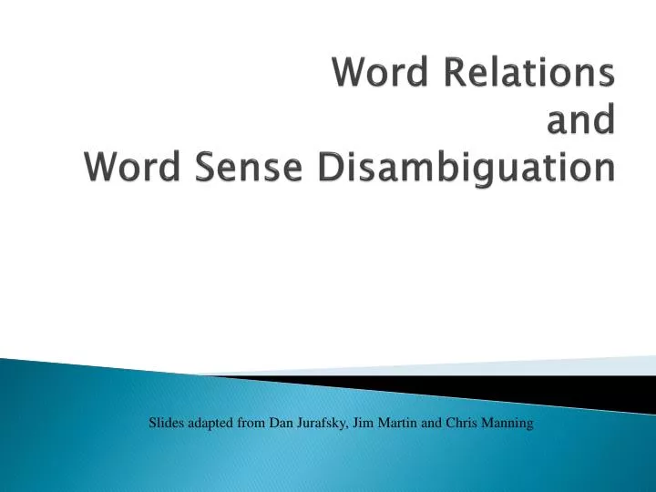word relations and word sense disambiguation