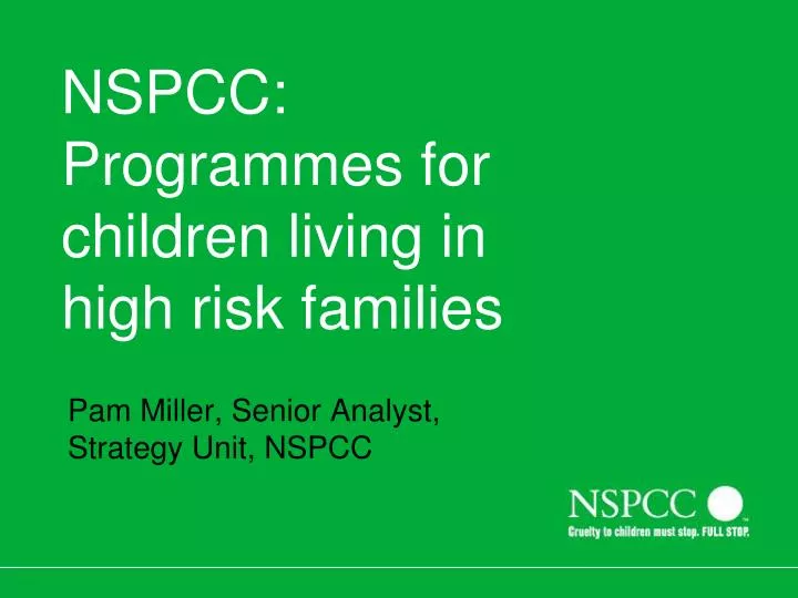 nspcc programmes for children living in high risk families