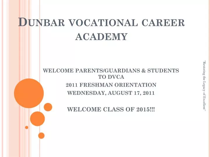 dunbar vocational career academy