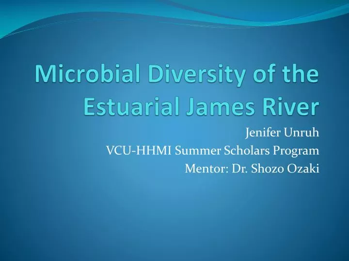 microbial diversity of the estuarial james river