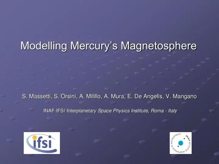 modelling mercury s magnetosphere