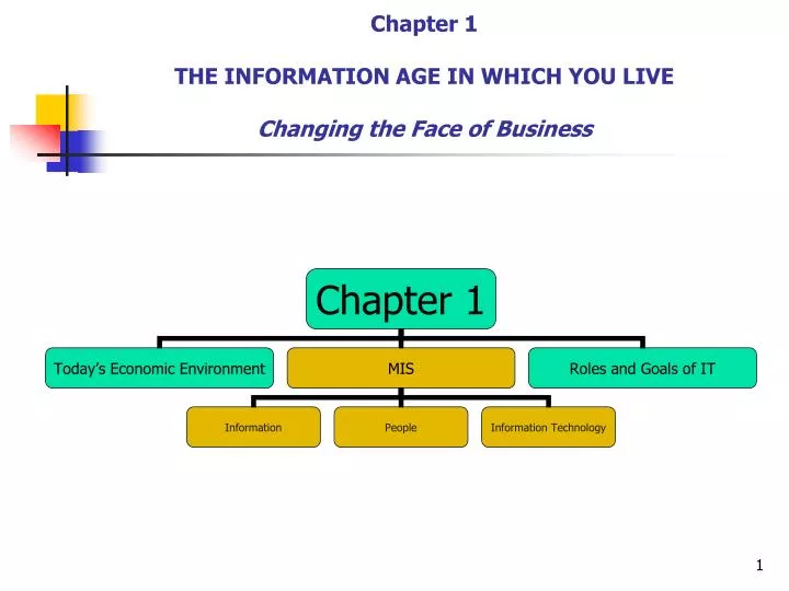chapter 1 the information age in which you live changing the face of business