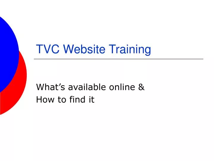 tvc website training