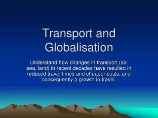 Transport and Globalisation