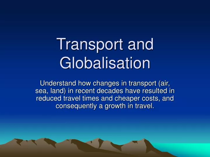 transport and globalisation