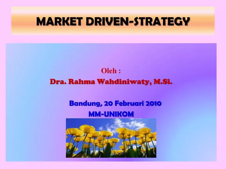 market driven strategy