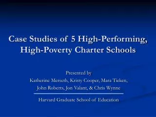 Case Studies of 5 High-Performing, High-Poverty Charter Schools