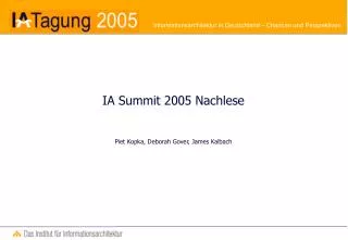 IA Summit 2005 Nachlese