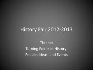 History Fair 2012-2013