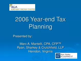 2006 Year-end Tax Planning