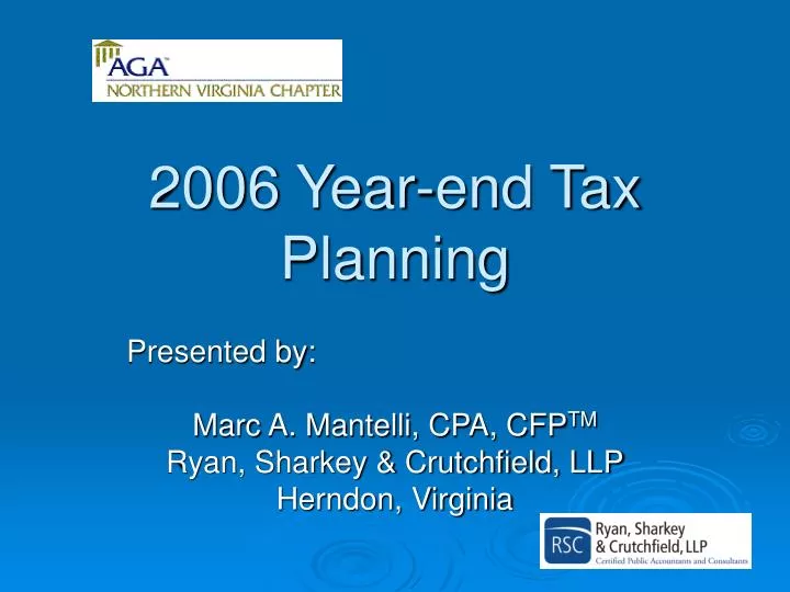 2006 year end tax planning