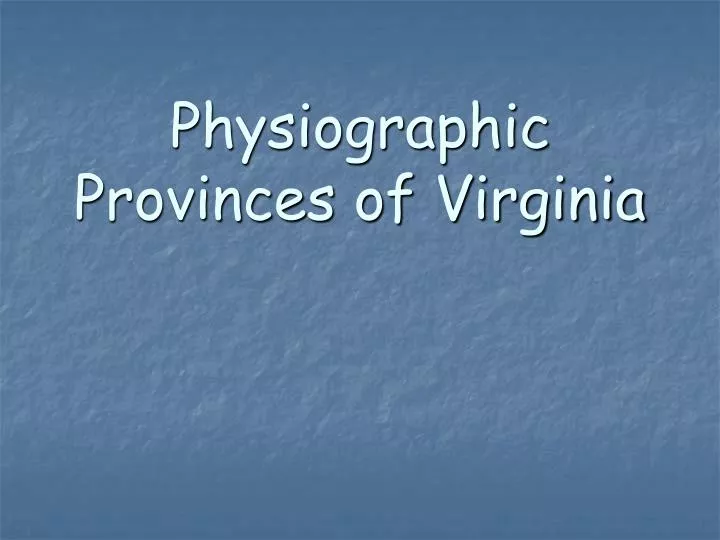 physiographic provinces of virginia