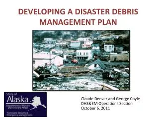 DEVELOPING A DISASTER DEBRIS MANAGEMENT PLAN