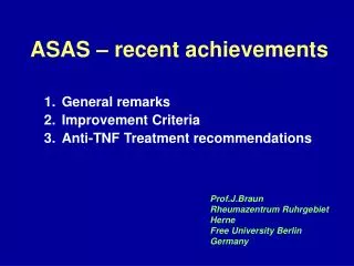 ASAS – recent achievements