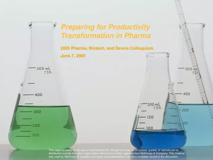 preparing for productivity transformation in pharma
