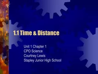 1.1 Time &amp; Distance