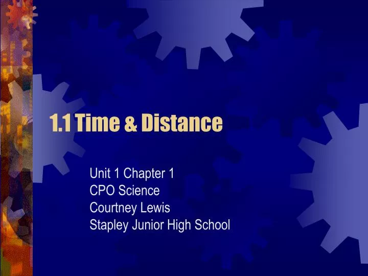 1 1 time distance