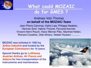 What could MOZAIC do for GMES ?