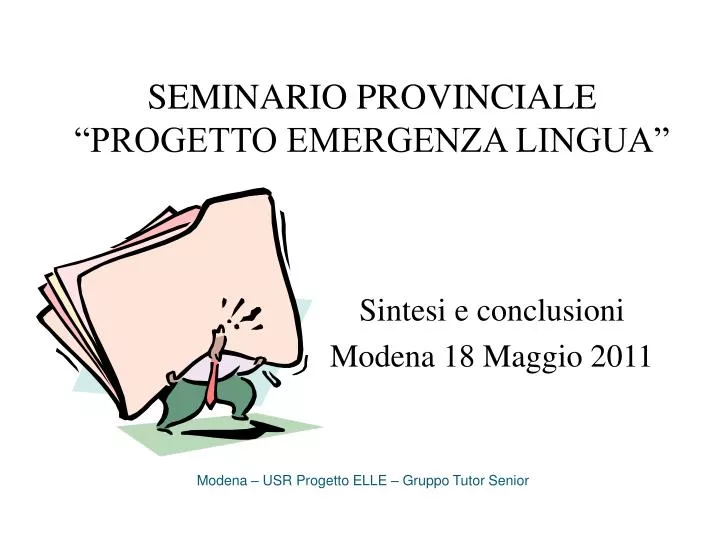 seminario provinciale progetto emergenza lingua