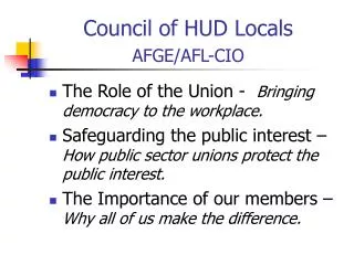 Council of HUD Locals AFGE/AFL-CIO