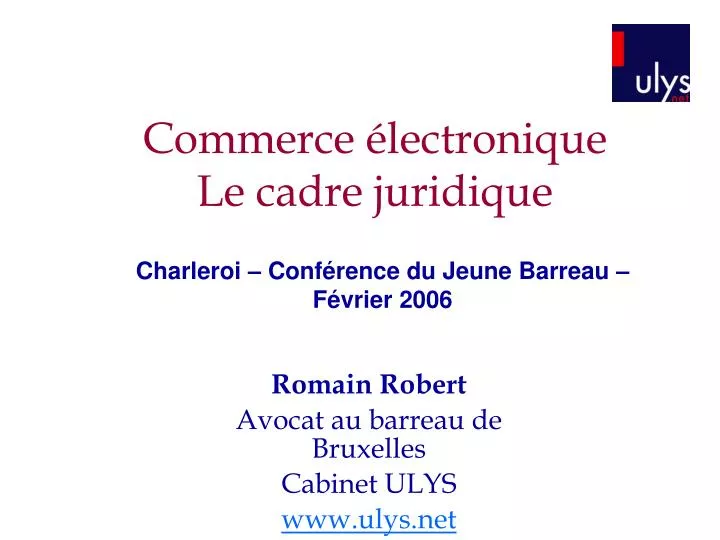 commerce lectronique le cadre juridique