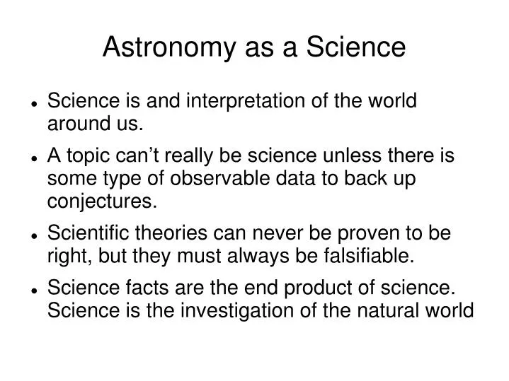 astronomy as a science