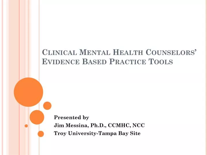 clinical mental health counselors evidence based practice tools