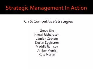 Strategic Management In Action