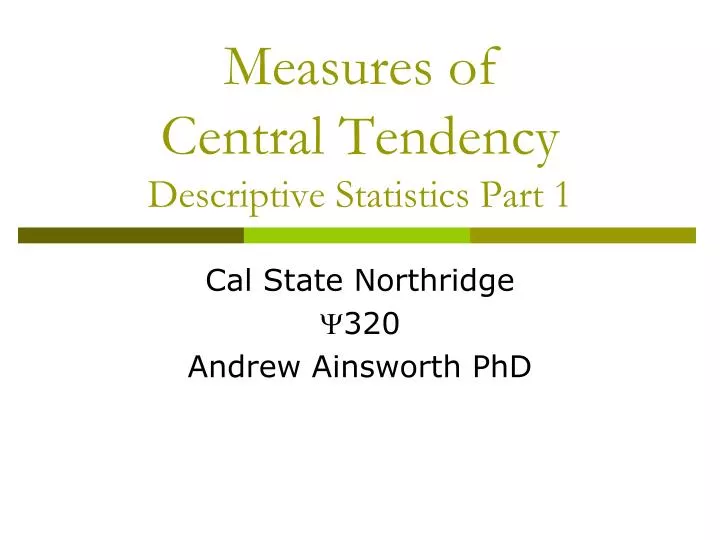 measures of central tendency descriptive statistics part 1