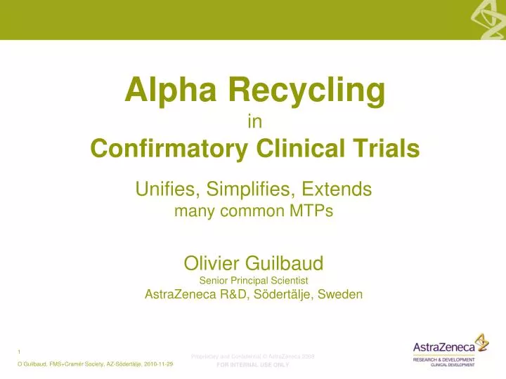 alpha recycling in confirmatory clinical trials