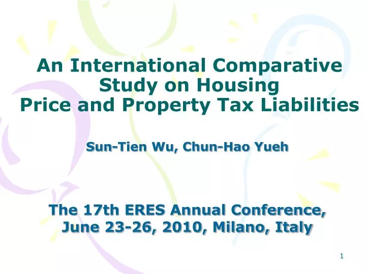 an international comparative study on housing price and property tax liabilities