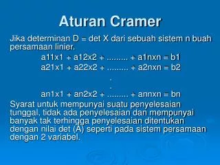 Aturan Cramer
