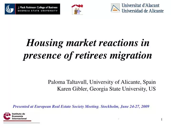 housing market reactions in presence of retirees migration